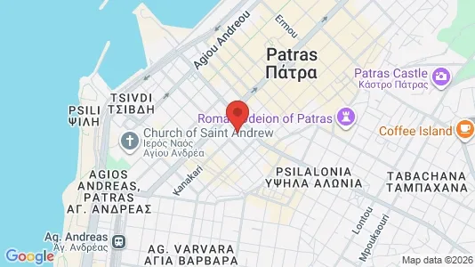 Apartments for rent i Patras - kort over placeringen