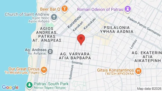 Apartments for rent i Patras - kort over placeringen