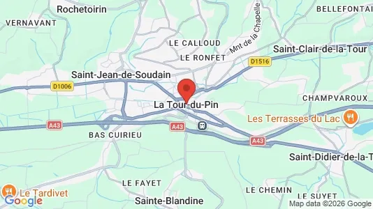 Apartments for rent i La Tour-du-Pin - kort over placeringen