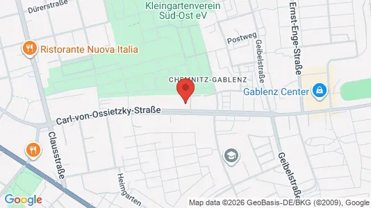 Apartments for rent i Chemnitz - kort over placeringen