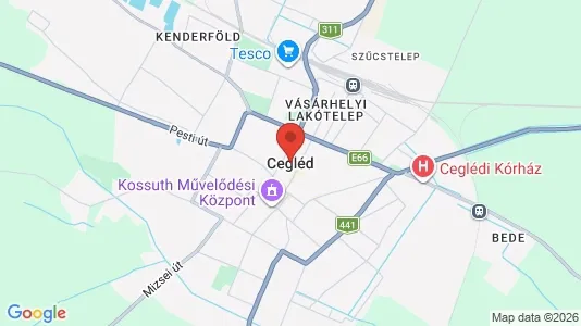 Apartments for rent i Ceglédi - kort over placeringen
