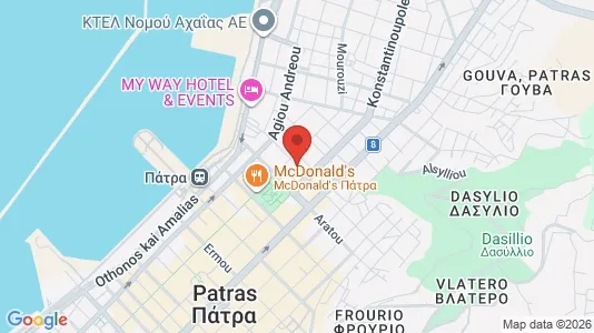 Apartments for rent i Patras - kort over placeringen