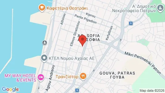 Apartments for rent i Patras - kort over placeringen