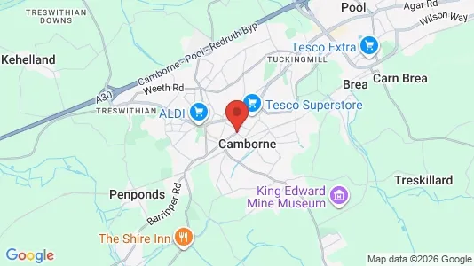 Apartments for rent i Camborne - Cornwall - kort over placeringen