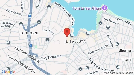 Apartments for rent i Sliema - kort over placeringen