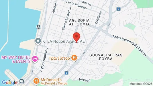 Apartments for rent i Patras - kort over placeringen
