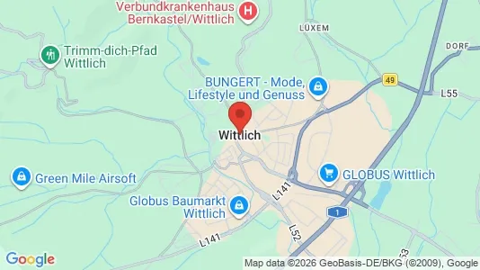 Apartments for rent i Bernkastel-Wittlich - kort over placeringen