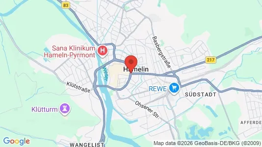 Apartments for rent i Hameln-Pyrmont - kort over placeringen