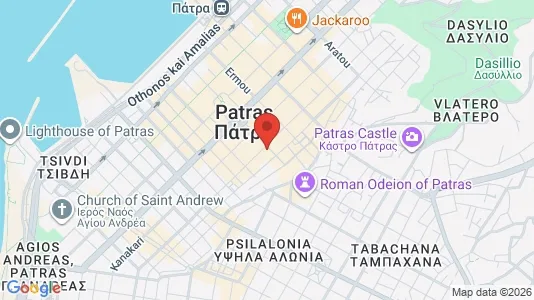 Apartments for rent i Patras - kort over placeringen