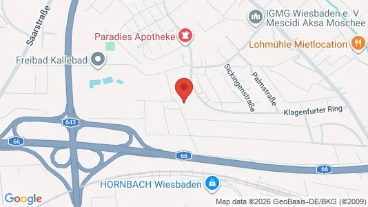 Apartments for rent i Wiesbaden - kort over placeringen