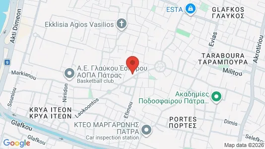 Apartments for rent i Patras - kort over placeringen