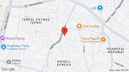 Apartments for rent i Patras - kort over placeringen