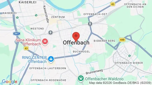 Apartments for rent i Offenbach am Main - kort over placeringen