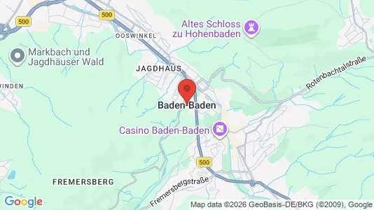 Apartments for rent i Baden-Baden - kort over placeringen