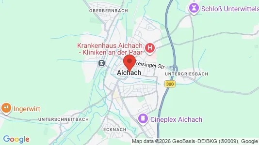 Apartments for rent i Aichach-Friedberg - kort over placeringen
