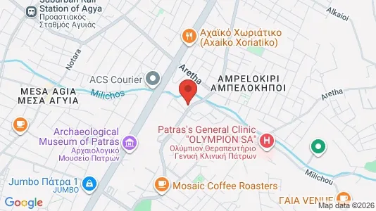 Apartments for rent i Patras - kort over placeringen