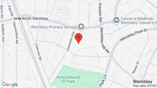 Rooms for rent i Wembley - Middlesex - kort over placeringen