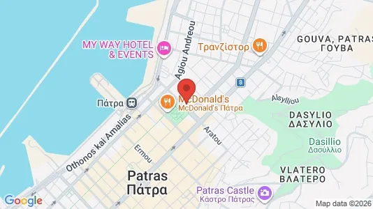 Apartments for rent i Patras - kort over placeringen