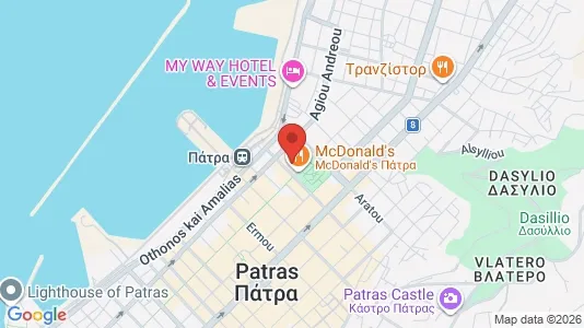 Apartments for rent i Patras - kort over placeringen