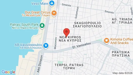 Apartments for rent i Patras - kort over placeringen