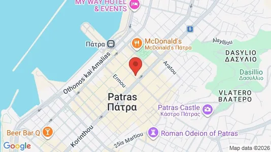Apartments for rent i Patras - kort over placeringen
