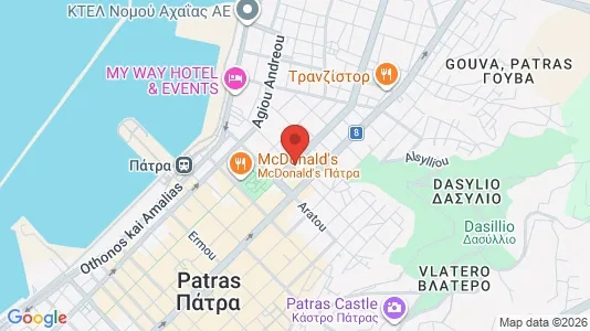 Apartments for rent i Patras - kort over placeringen