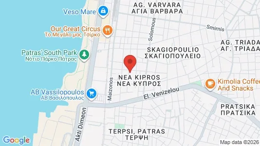 Apartments for rent i Patras - kort over placeringen