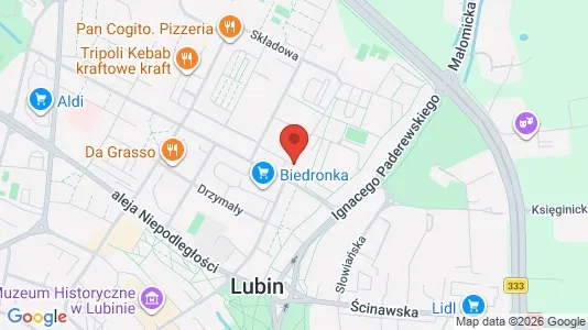 Apartments for rent i Lubiński - kort over placeringen