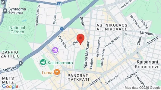 Apartments for rent i Athens Pagrati - kort over placeringen