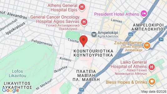 Apartments for rent i Athens Ampelokipoi - kort over placeringen