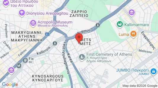 Apartments for rent i Athens Neos Kosmos - kort over placeringen