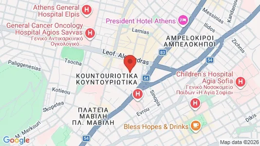 Apartments for rent i Athens Ampelokipoi - kort over placeringen