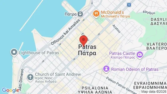 Apartments for rent i Patras - kort over placeringen