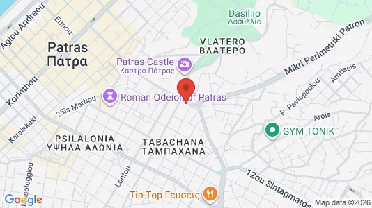 Apartments for rent i Patras - kort over placeringen