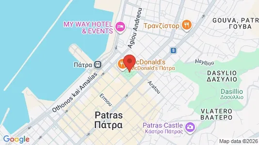 Apartments for rent i Patras - kort over placeringen