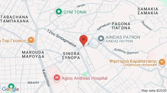 Apartments for rent i Patras - kort over placeringen