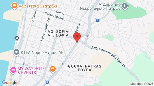 Apartments for rent i Patras - kort over placeringen