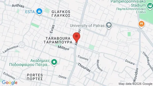 Apartments for rent i Patras - kort over placeringen
