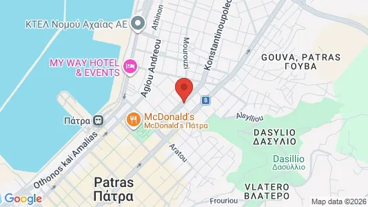 Apartments for rent i Patras - kort over placeringen