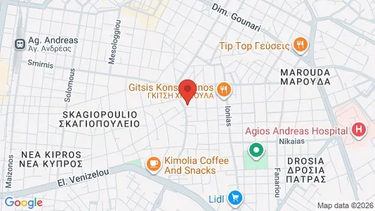 Apartments for rent i Patras - kort over placeringen