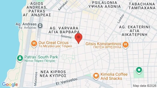 Apartments for rent i Patras - kort over placeringen