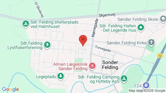 Apartments for rent i Sønder Felding - kort over placeringen