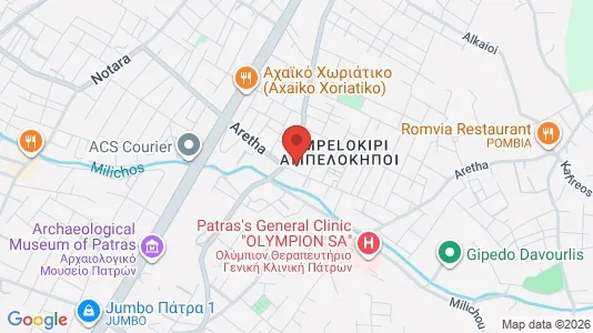 Apartments for rent i Patras - kort over placeringen