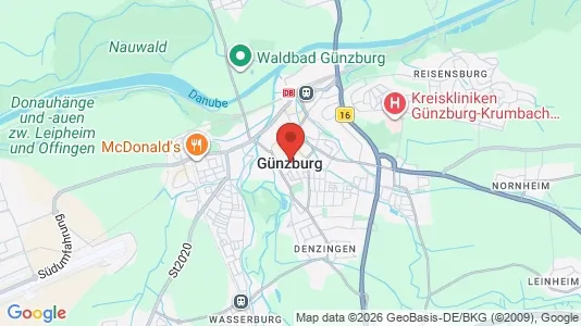 Houses for rent i Günzburg - kort over placeringen