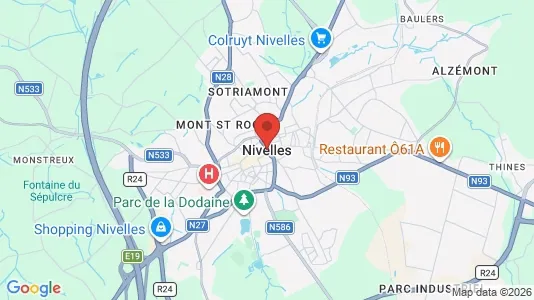 Houses for rent i Nijvel - kort over placeringen