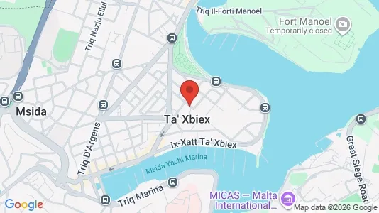 Apartments for rent i Ta' Xbiex - kort over placeringen