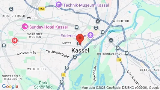 Apartments for rent i Kassel - kort over placeringen