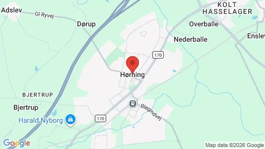 Apartments for rent i Hørning - kort over placeringen