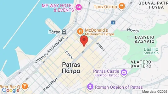 Apartments for rent i Patras - kort over placeringen