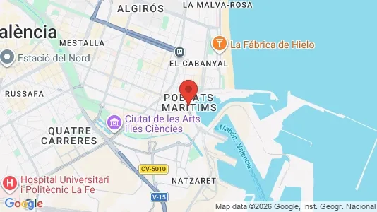 Apartments for rent i Valencia Poblats Marítims - kort over placeringen